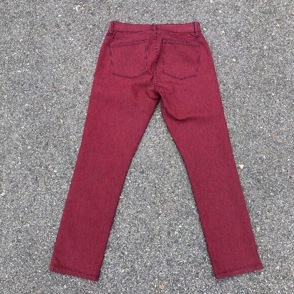 Ralph Lauren LRL, Red & Navy Pinstripe Pants Modern Straight Leg Denim 2P Petite - Picture 8 of 12
